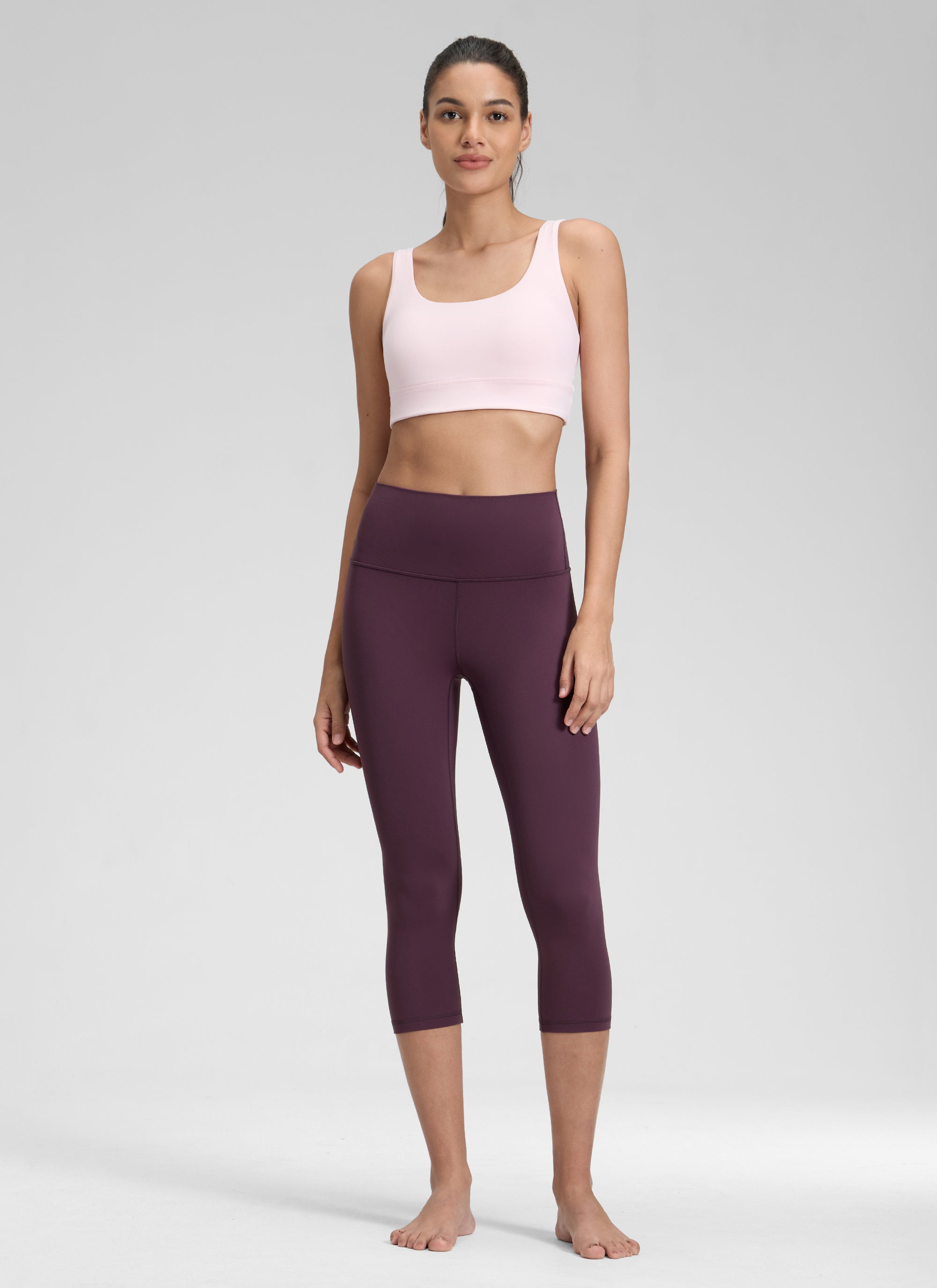 CRZ YOGA Women's Yoga Lounge High Rise Butterluxe Yoga Leggings 19'' Deep Purple @model_info:Jenna
