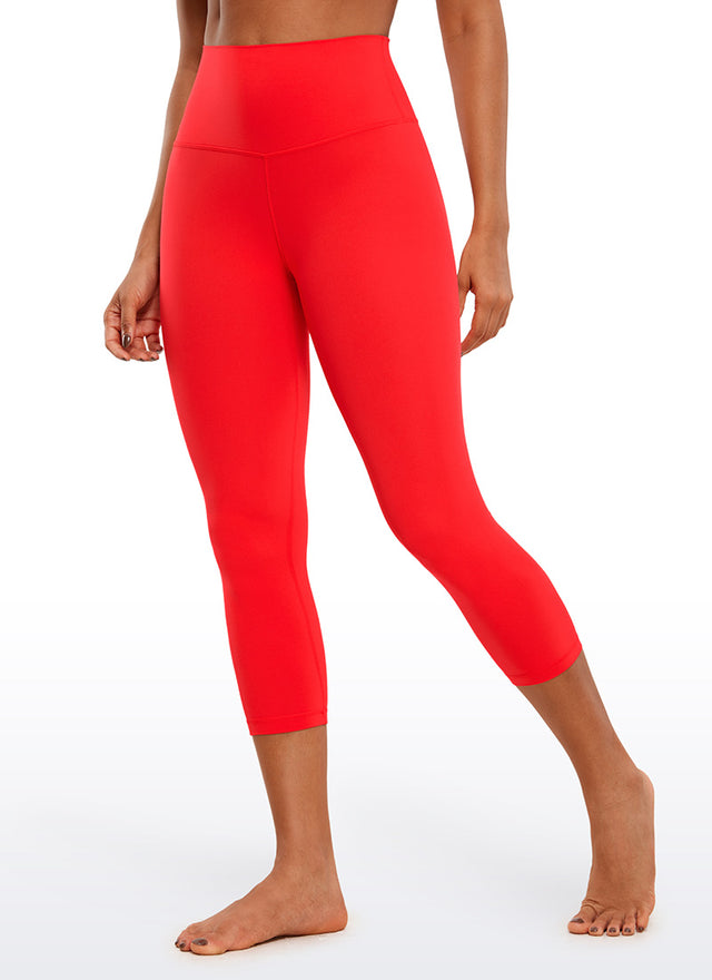 CRZ YOGA Women's Yoga Lounge High Rise Butterluxe Yoga Leggings 21'' Dark Red @model_info:Gigi