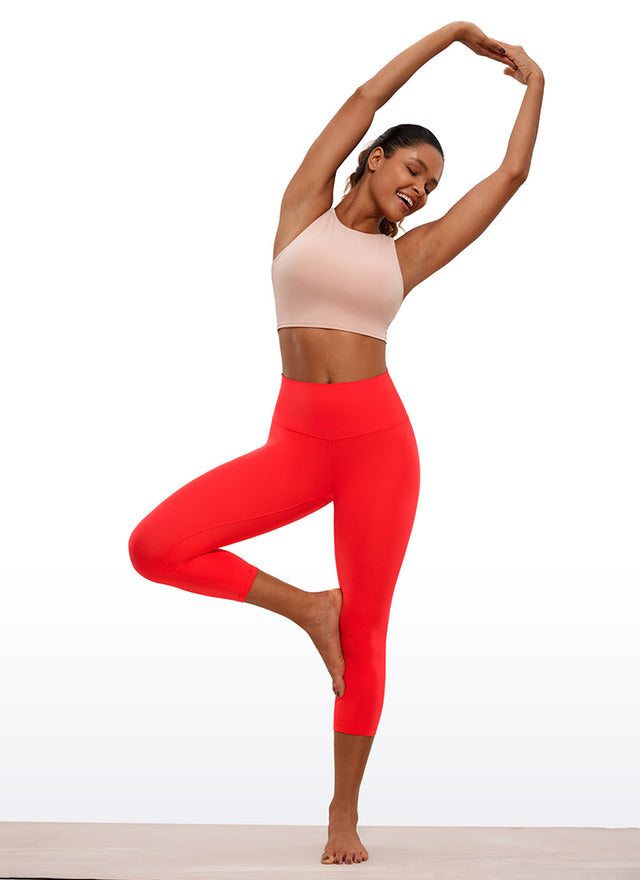 CRZ YOGA Women's Yoga Lounge High Rise Butterluxe Yoga Leggings 21'' Dark Red