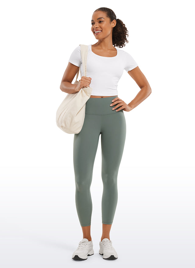 CRZ YOGA Women's Yoga Lounge High Rise Butterluxe Yoga Leggings 23'' Grey Sage