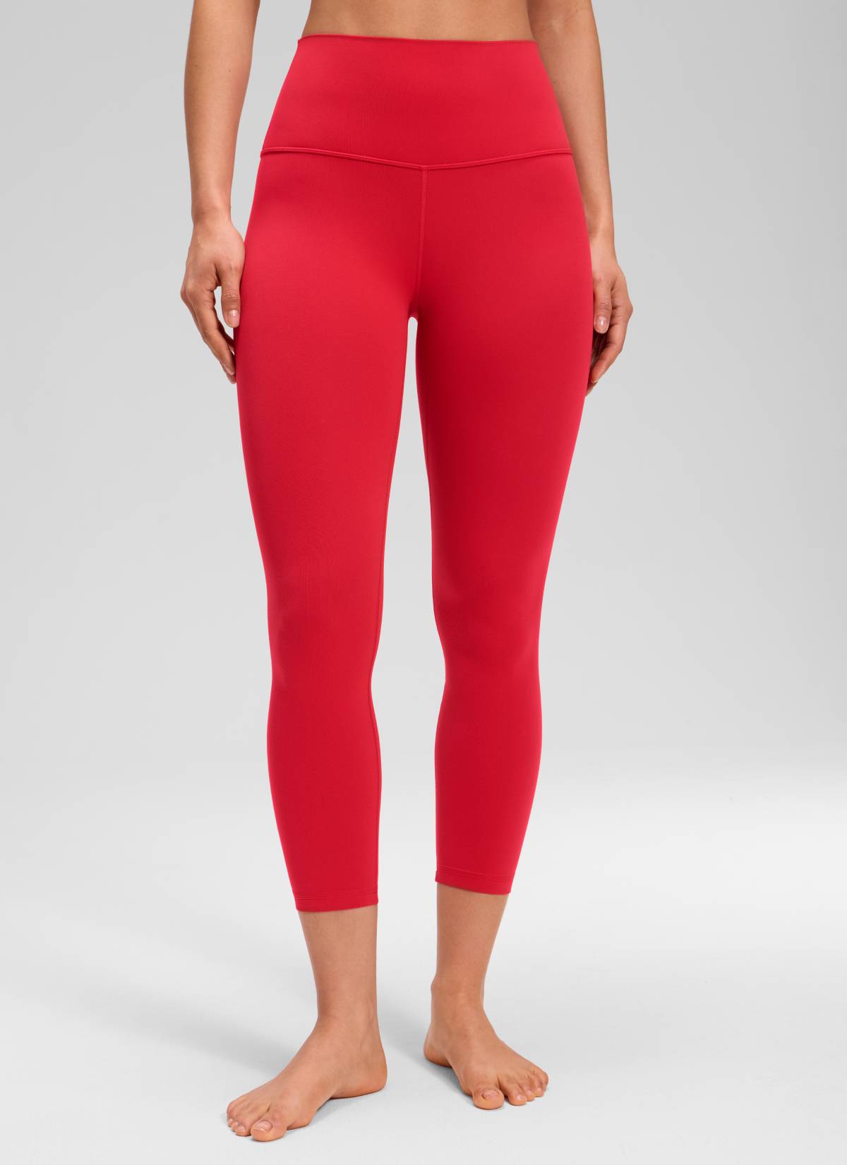 CRZ YOGA Women's Yoga Lounge High Rise Butterluxe Yoga Leggings 23'' Aurora Red @model_info:Larissa