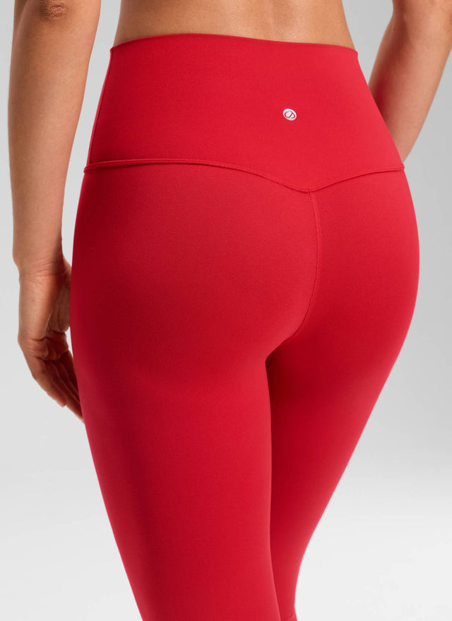 CRZ YOGA Women's Yoga Lounge High Rise Butterluxe Yoga Leggings 23'' Aurora Red @model_info:Larissa