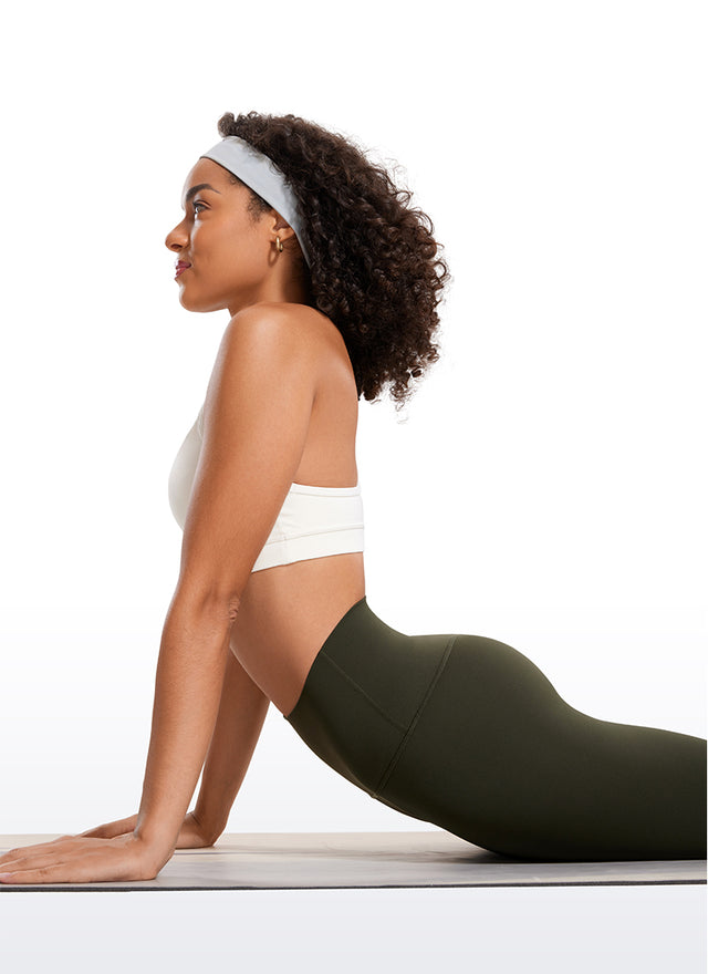 CRZ YOGA Women's Yoga Lounge High Rise Butterluxe Yoga Leggings 28'' Olive Green @model_info:Fiona