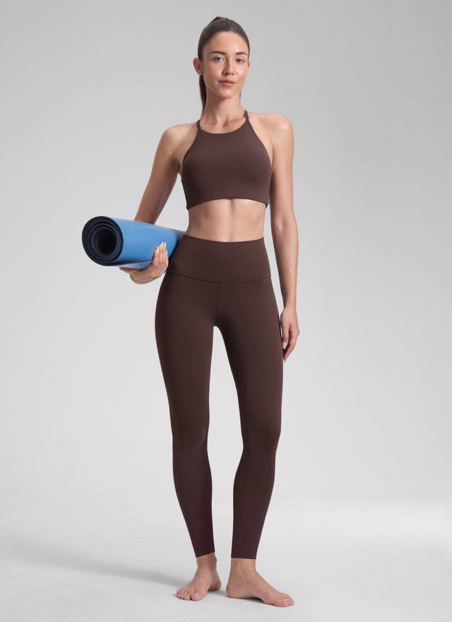 CRZ YOGA Women's Yoga Lounge High Rise Butterluxe Yoga Leggings 28'' Hot Fudge Brown