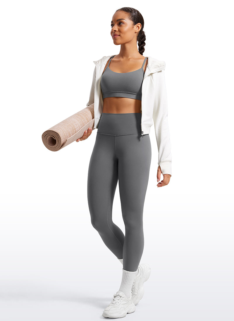CRZ YOGA Women's Yoga Lounge High Rise Butterluxe Yoga Leggings 28'' Lava Smoke Grey