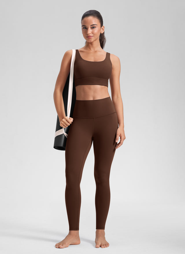 CRZ YOGA Women's Yoga Lounge High Rise Butterluxe Yoga Leggings 28'' Lava Brown @model_info:Winama