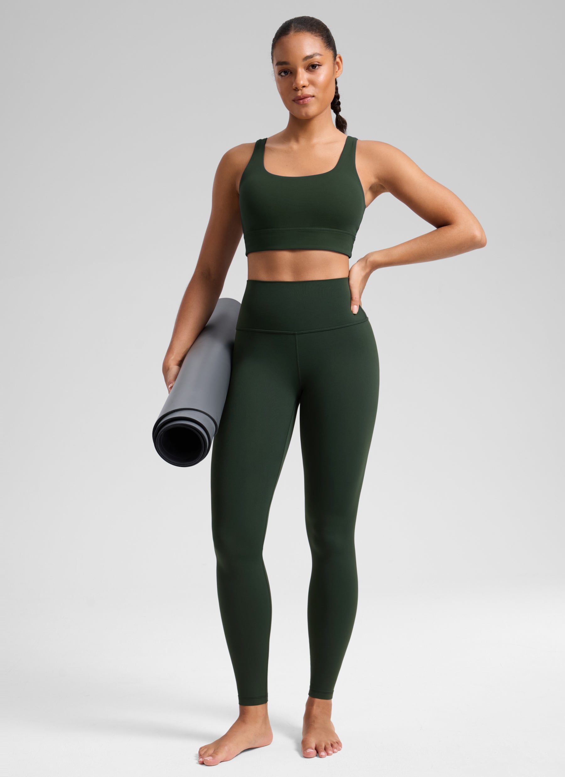 CRZ YOGA Women's Yoga Lounge High Rise Butterluxe Yoga Leggings 30'' Legend Green @model_info:F