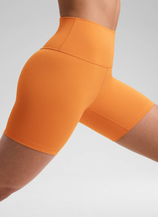 CRZ YOGA Women's Yoga High Rise Biker Shorts Butterluxe Shorts 6'' Tiger Orange