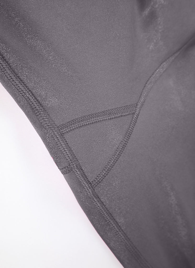 CRZ YOGA Women Butterluxe Matte Faux Leather Leggings 25'' Tornado Grey Classic Pattern