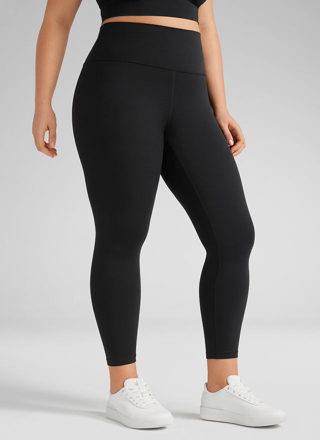 CRZ YOGA Women's Yoga High Rise Plus Size Butterluxe Leggings 25'' Black @model_info:Victoria