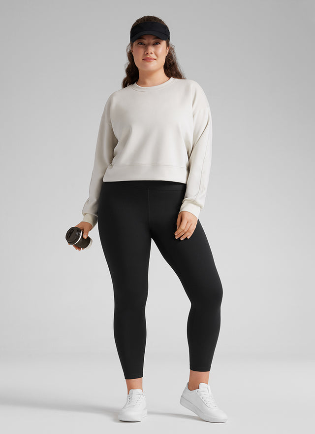 CRZ YOGA Women's Yoga High Rise Plus Size Butterluxe Leggings 25'' Black