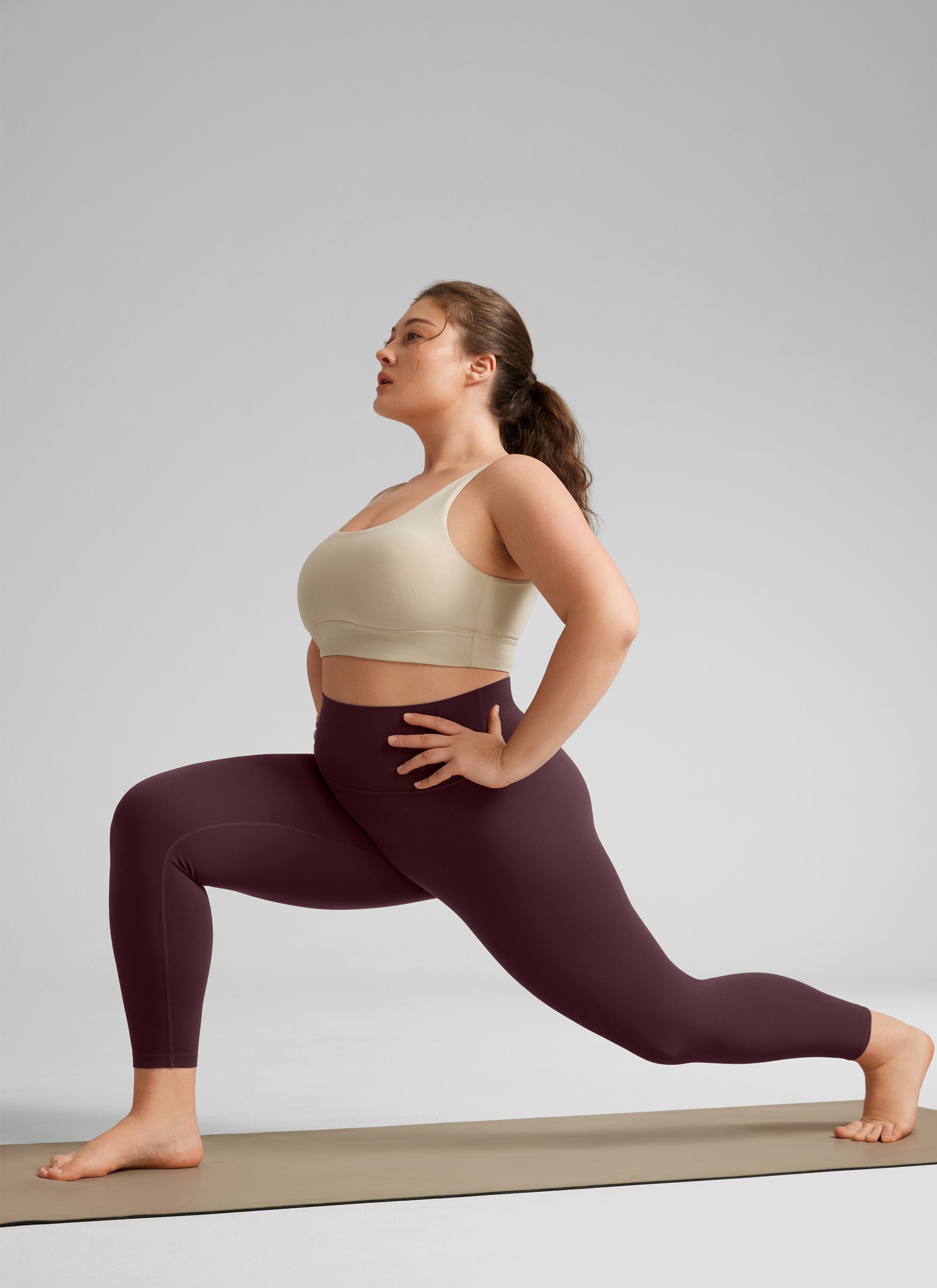CRZ YOGA Women's Yoga High Rise Plus Size Butterluxe Leggings 25'' Ripe Plum @model_info:Victoria