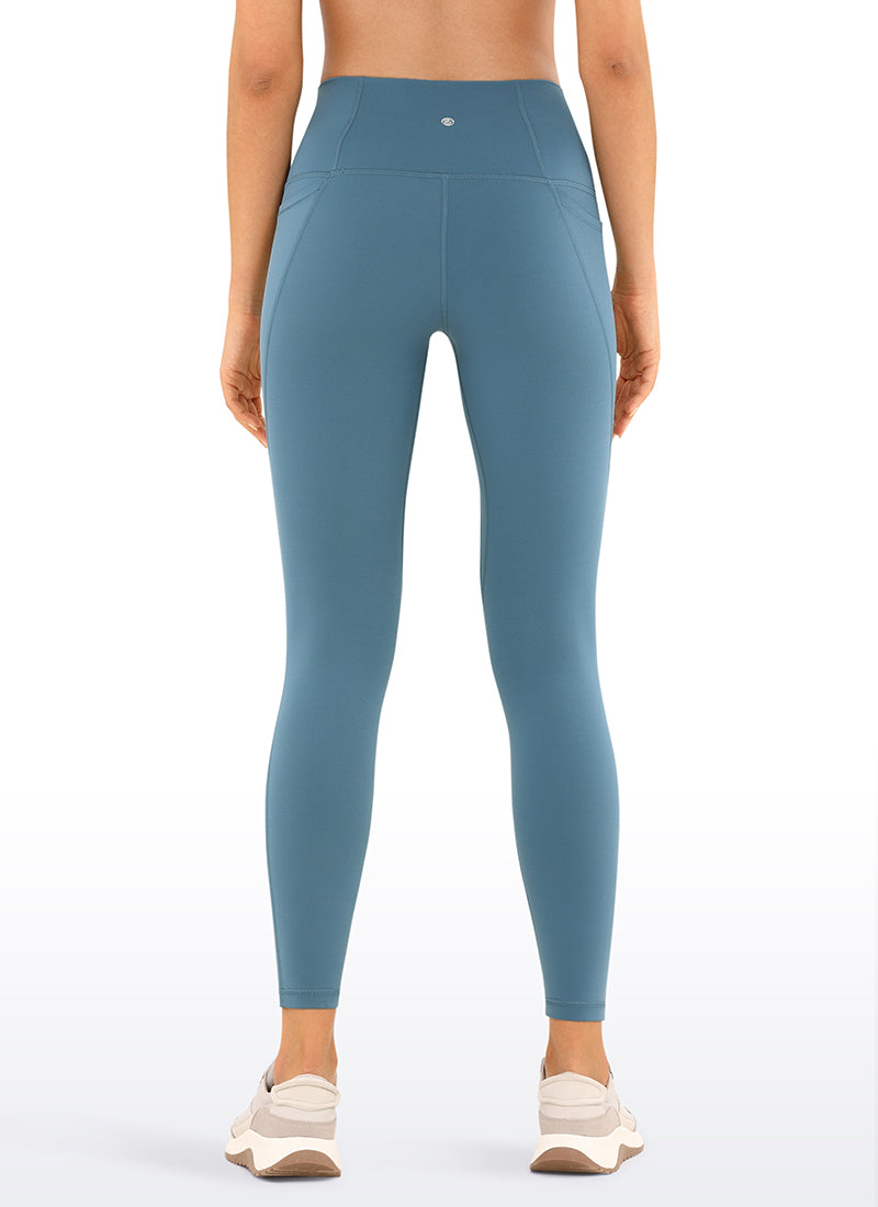 CRZ YOGA Women's Yoga Lounge High Rise Butterluxe Pocket Leggings 25'' Blue Ashes