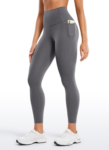 CRZ YOGA Women's Yoga Lounge High Rise Butterluxe Pocket Leggings 25'' Dark Carbon