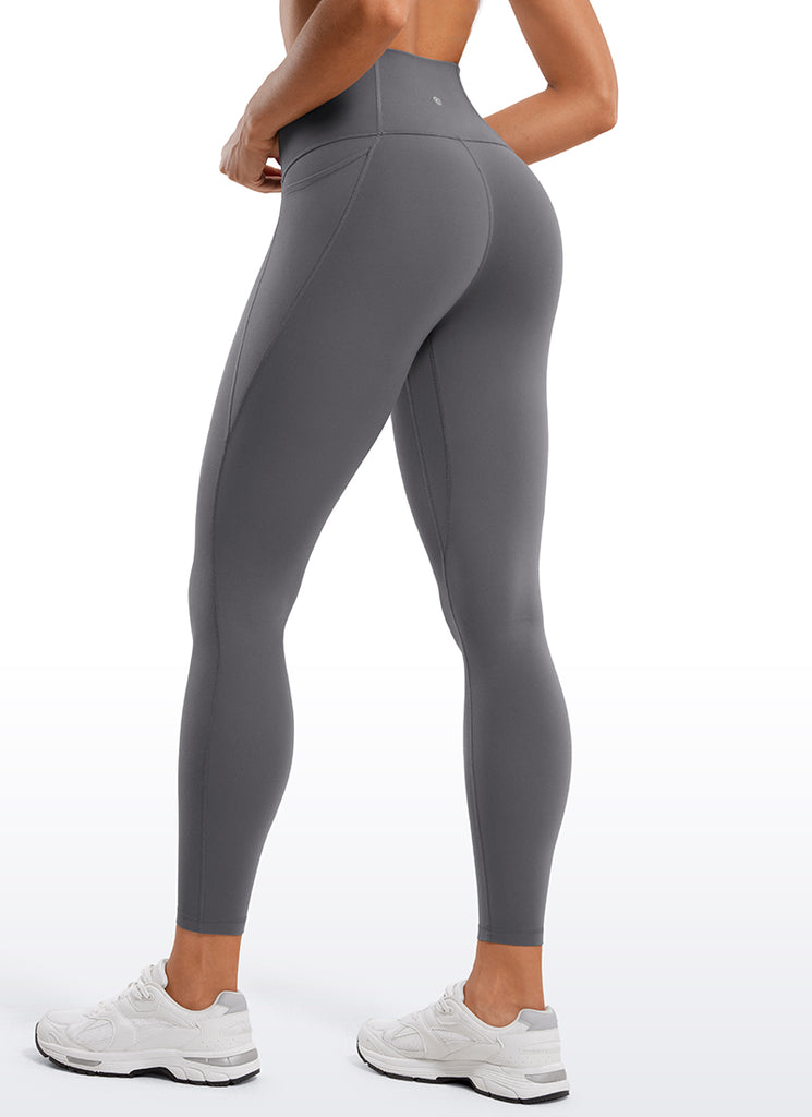 CRZ YOGA Women's Yoga Lounge High Rise Butterluxe Pocket Leggings 25'' Dark Carbon