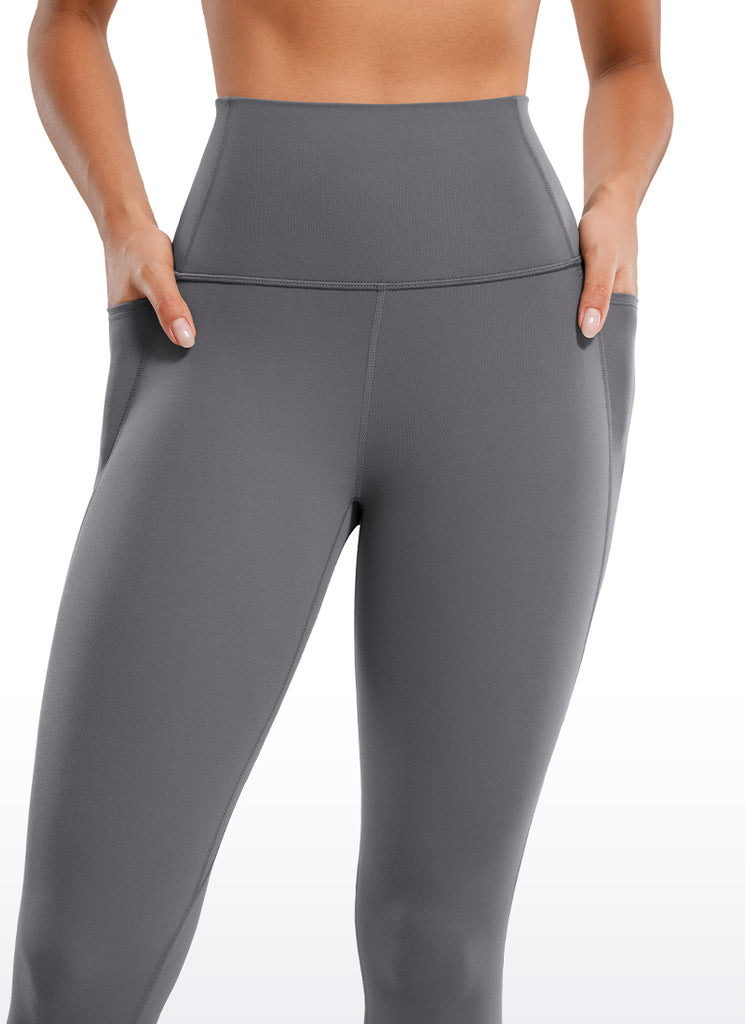 CRZ YOGA Women's Yoga Lounge High Rise Butterluxe Pocket Leggings 25'' Dark Carbon