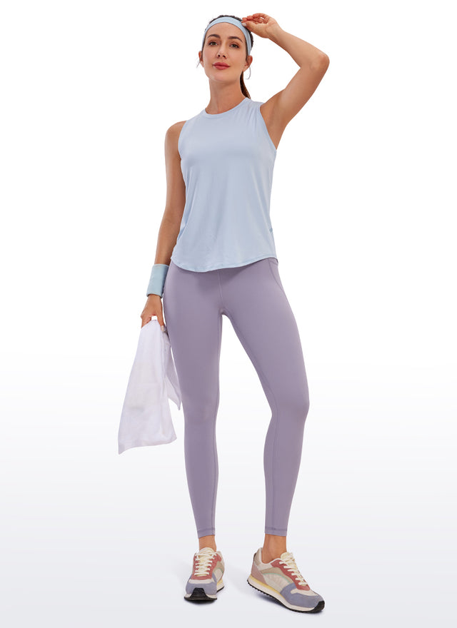 CRZ YOGA Women's Yoga Lounge High Rise Butterluxe Pocket Leggings 25'' Lavender Mist