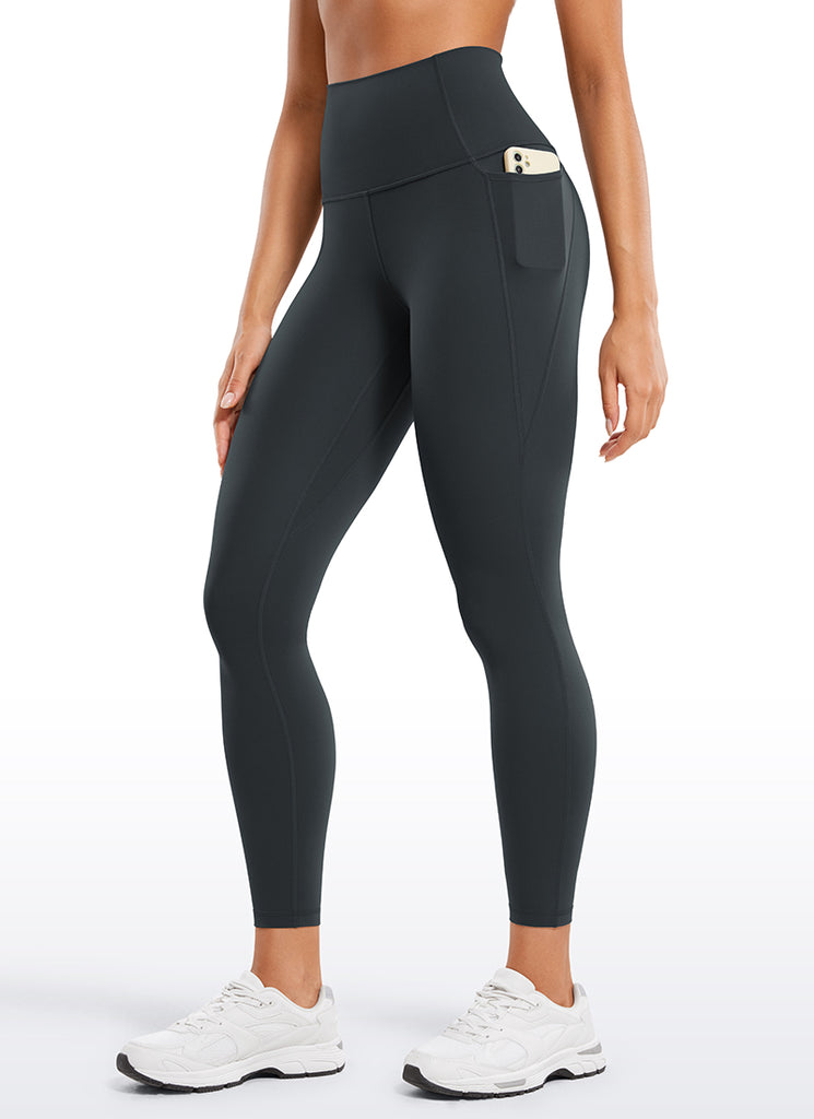 CRZ YOGA Women's Yoga Lounge High Rise Butterluxe Pocket Leggings 25'' Dark Carbon