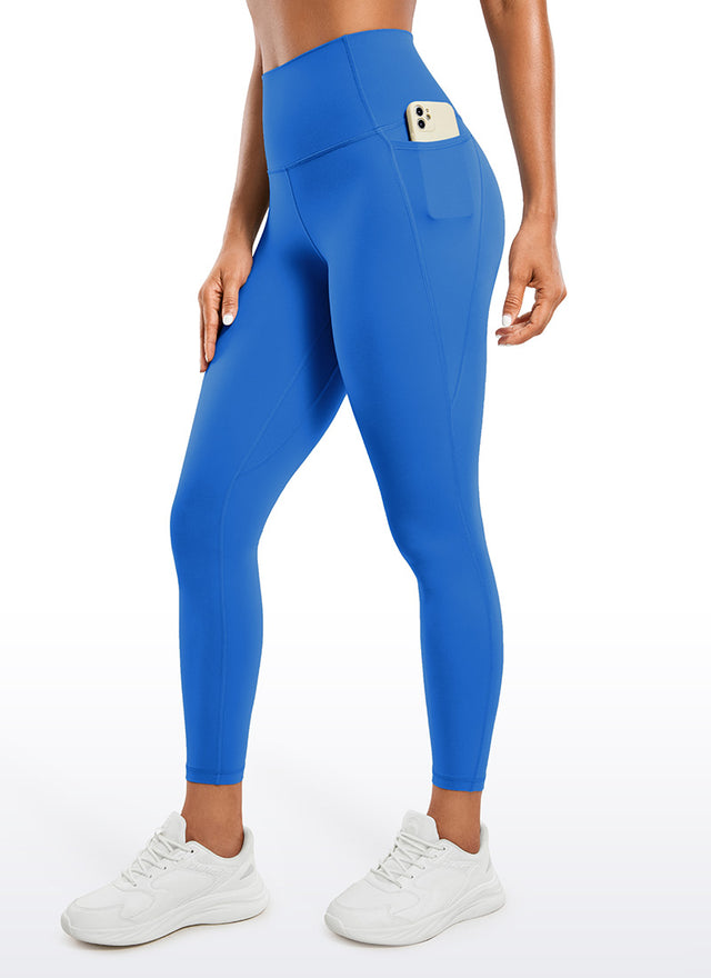 CRZ YOGA Women's Yoga Lounge High Rise Butterluxe Pocket Leggings 25'' Sparkle Blue