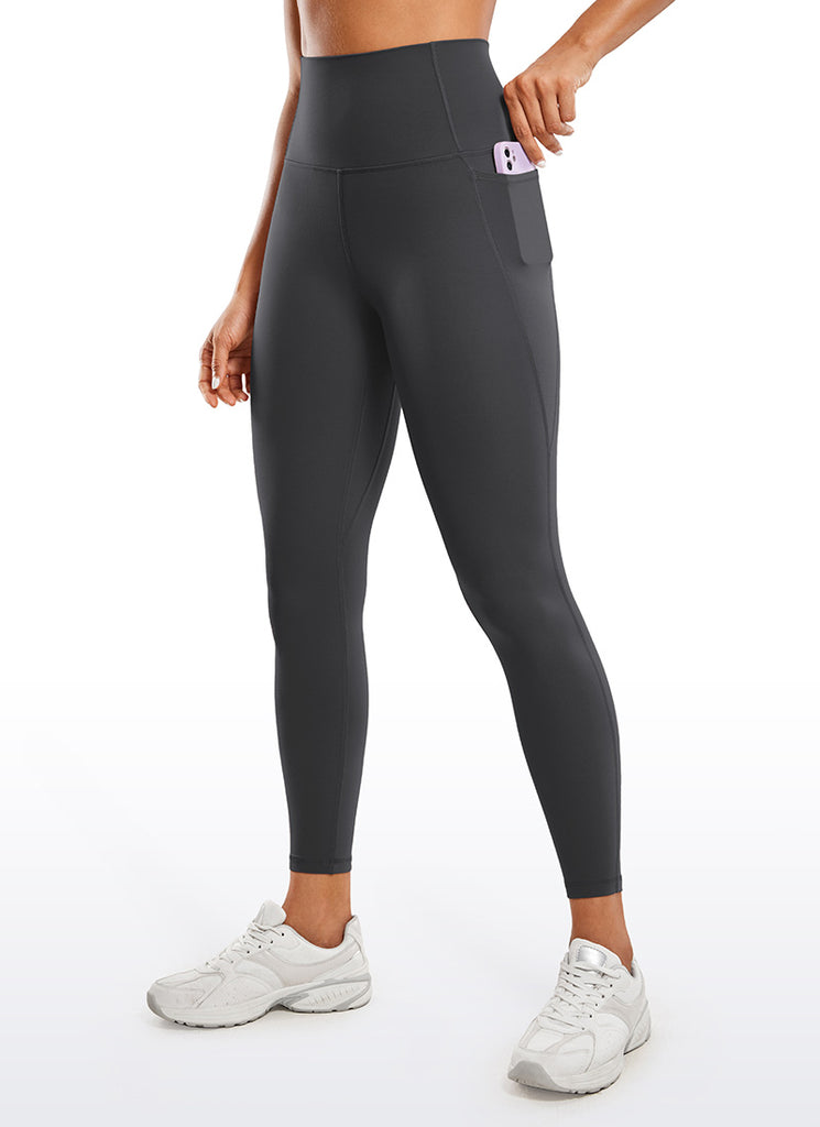 CRZ YOGA Women's Yoga Lounge High Rise Butterluxe Pocket Leggings 25'' Dark Carbon