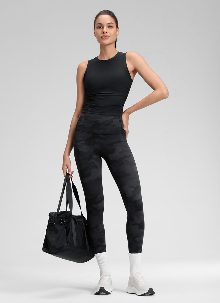 CRZ YOGA Women's Yoga Lounge High Rise Butterluxe Pocket Leggings 25'' Red Merlot