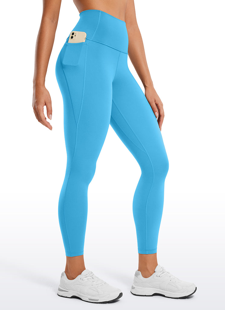 CRZ YOGA Women's Yoga Lounge High Rise Butterluxe Pocket Leggings 25'' Grey Tie Dye Flowers