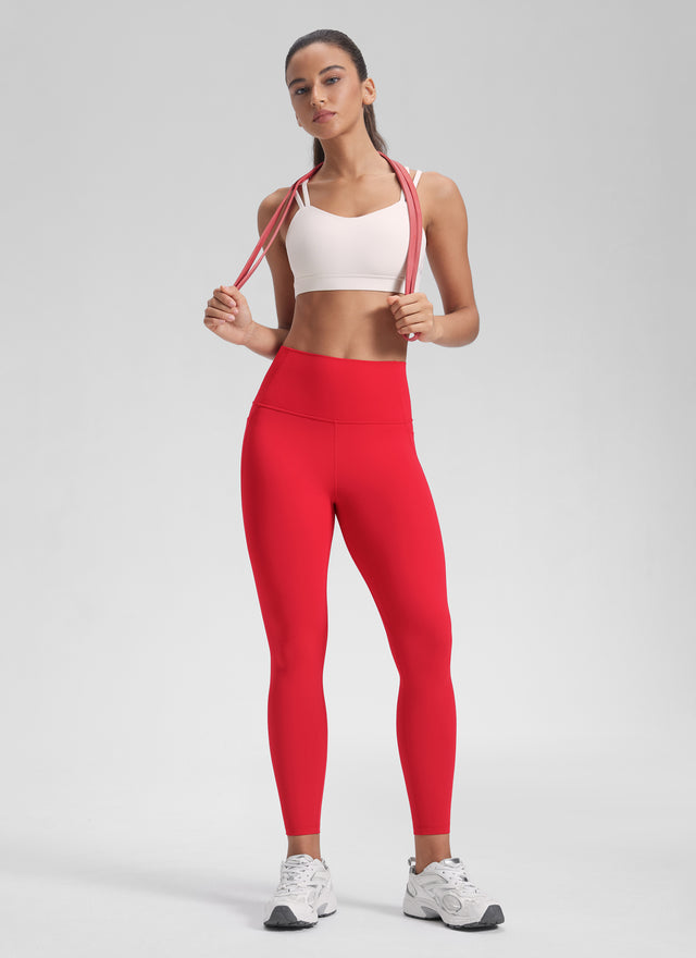 CRZ YOGA Women's Yoga Lounge High Rise Butterluxe Pocket Leggings 25'' Aurora Red