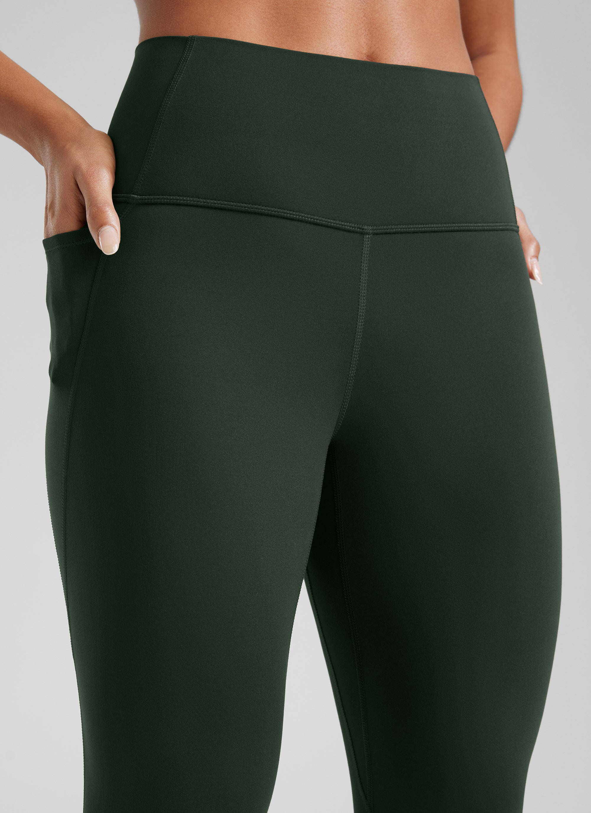 CRZ YOGA Women's Yoga Lounge High Rise Butterluxe Pocket Leggings 25'' Legend Green
