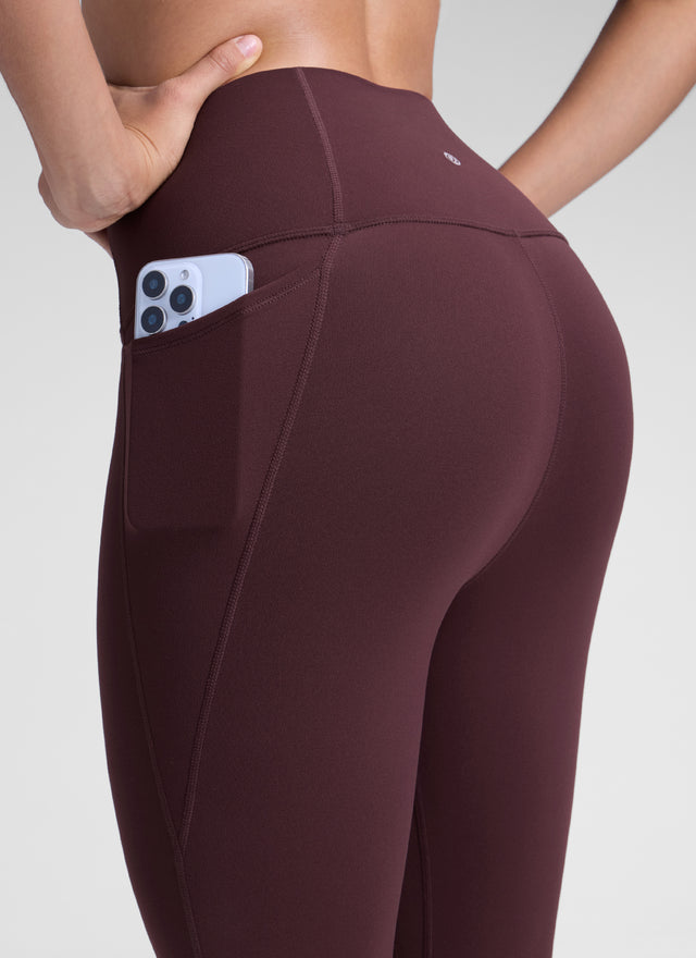CRZ YOGA Women's Yoga Lounge High Rise Butterluxe Pocket Leggings 25'' Ripe Plum @model_info:D