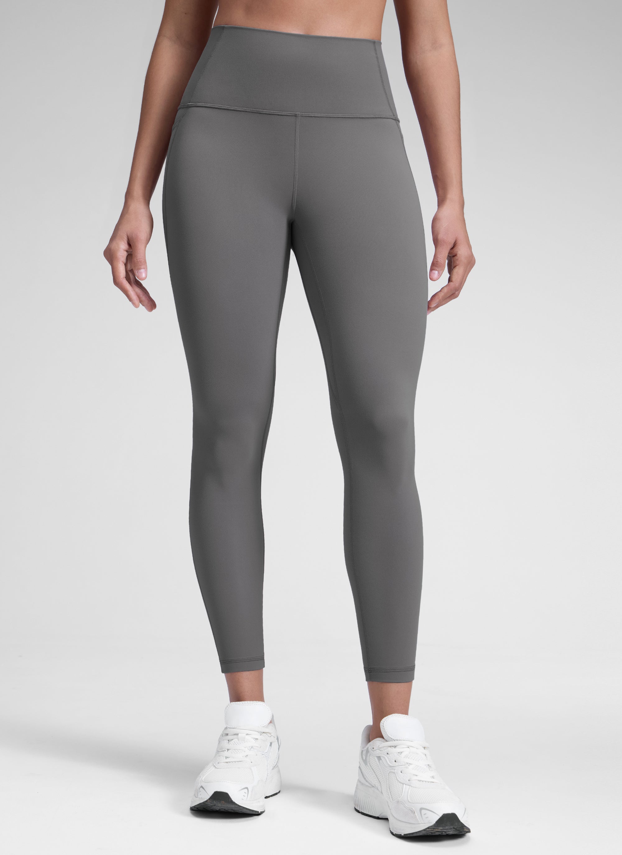 CRZ YOGA Women's Yoga Lounge High Rise Butterluxe Pocket Leggings 25'' Ash Grey @model_info:D