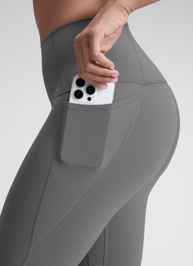 CRZ YOGA Women's Yoga Lounge High Rise Butterluxe Pocket Leggings 25'' Ash Grey @model_info:D