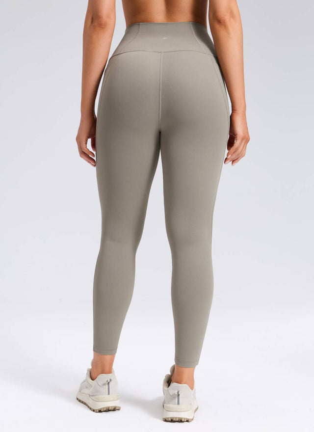 CRZ YOGA Women's Yoga Lounge High Rise Butterluxe Pocket Leggings 25'' Warm Ash Grey