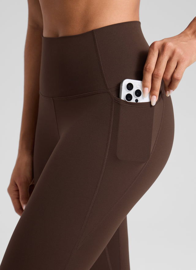 CRZ YOGA Women's Yoga Lounge High Rise Butterluxe Pocket Leggings 25'' Walnut Brown @model_info:D