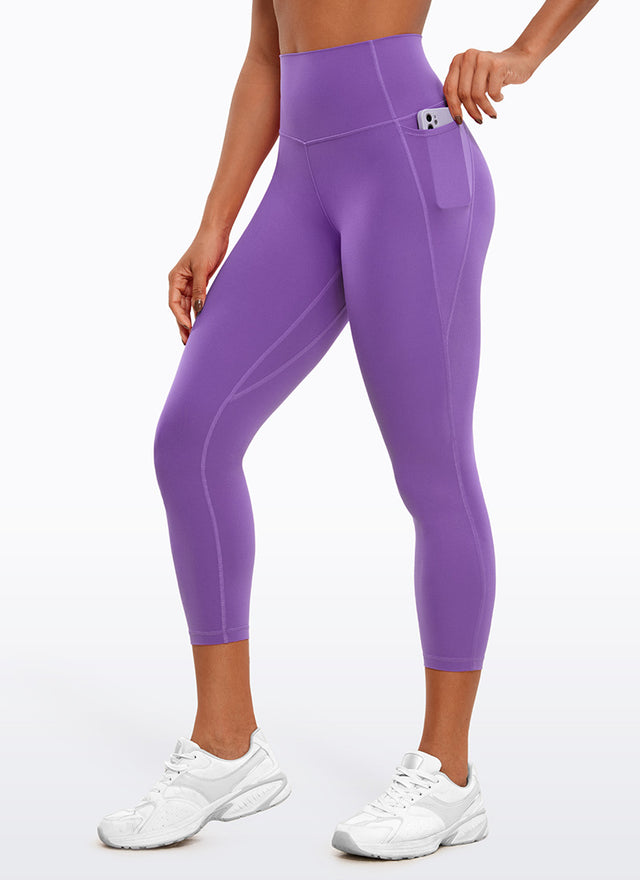 CRZ YOGA Womens Butterluxe High Waist Pockets Capri Leggings 23'' Royal Lilac