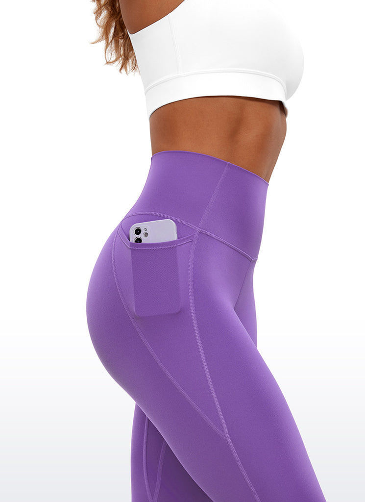 CRZ YOGA Womens Butterluxe High Waist Pockets Capri Leggings 23'' Light grayish blue