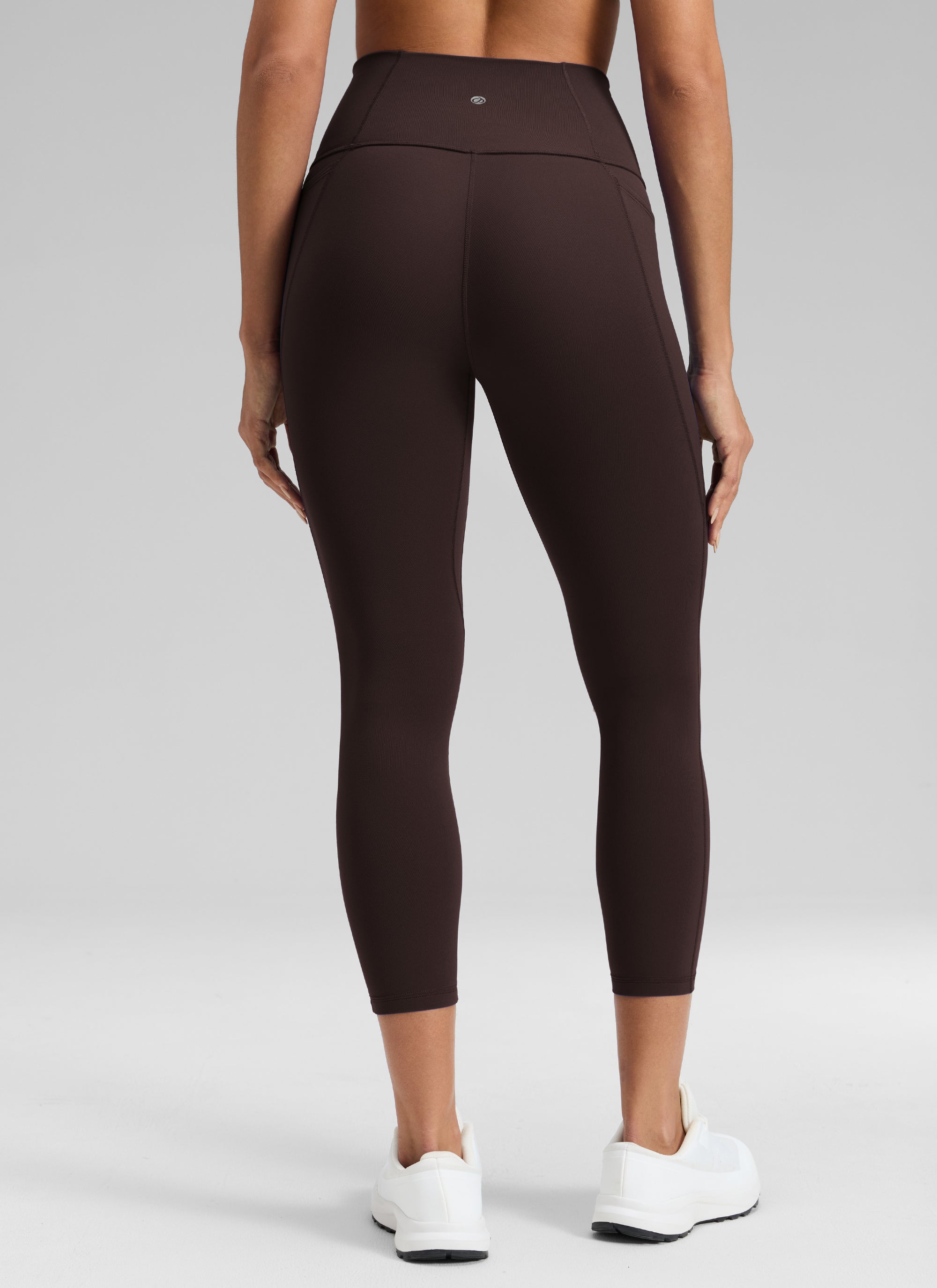 CRZ YOGA Womens Butterluxe High Waist Pockets Capri Leggings 23'' Hot Fudge Brown