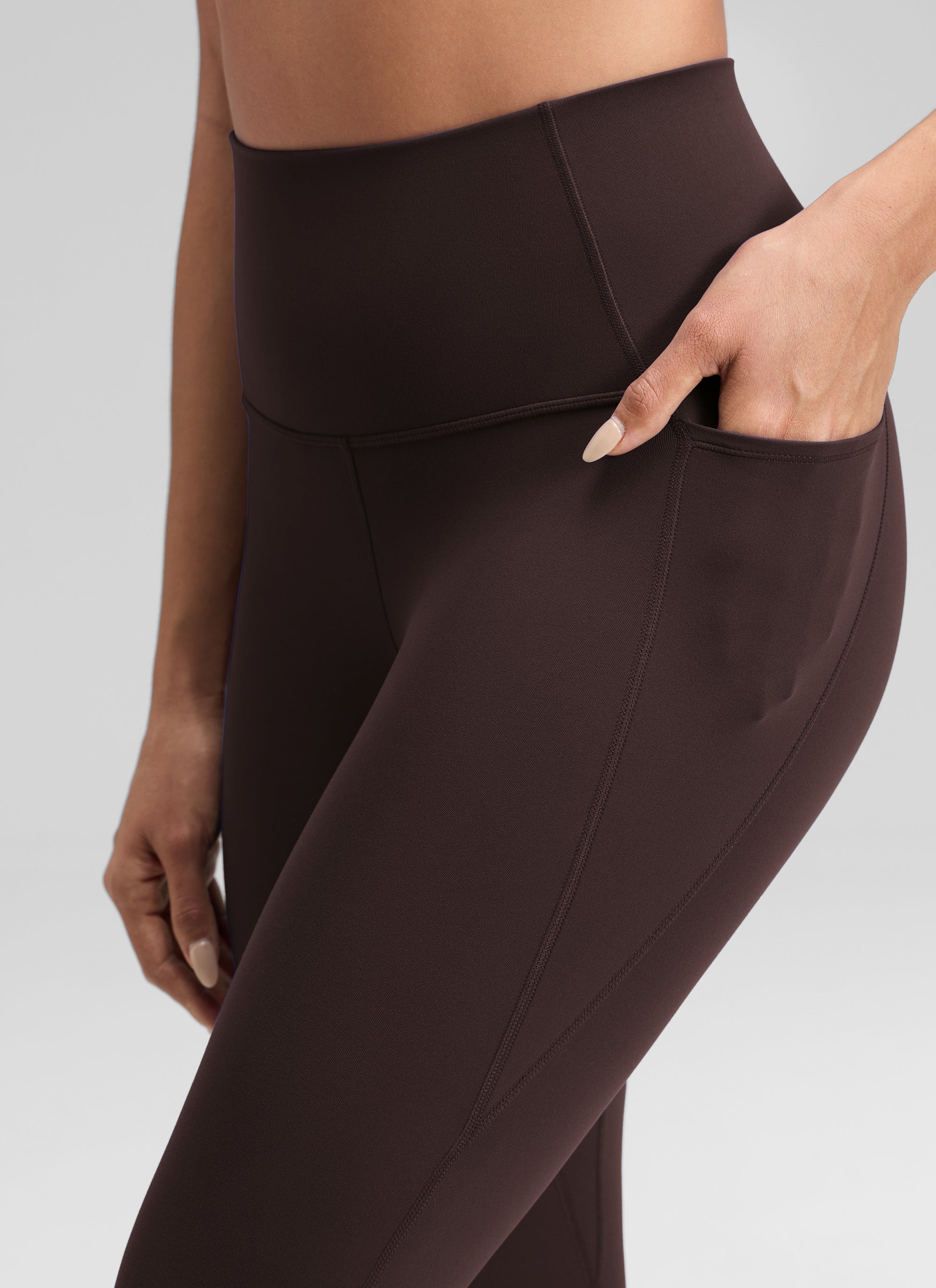 CRZ YOGA Womens Butterluxe High Waist Pockets Capri Leggings 23'' Hot Fudge Brown