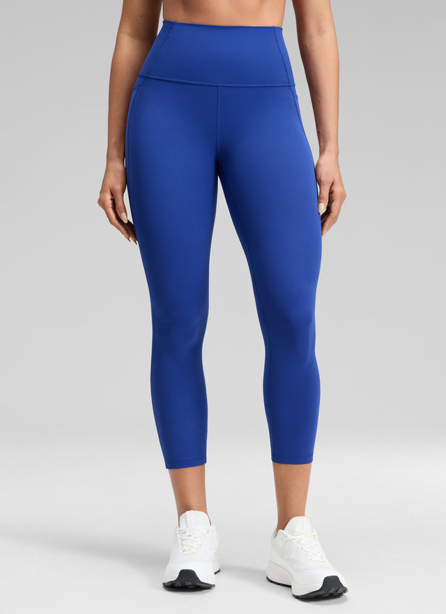 CRZ YOGA Womens Butterluxe High Waist Pockets Capri Leggings 23'' Waves Blue @model_info:Dany