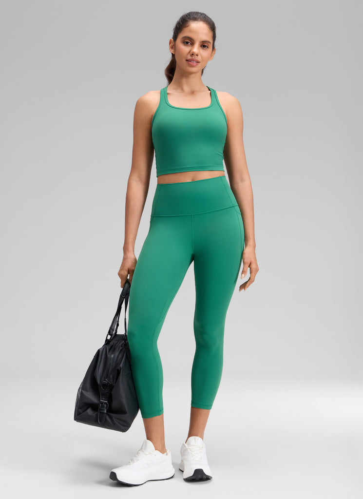 CRZ YOGA Womens Butterluxe High Waist Pockets Capri Leggings 23'' Cascadia Green