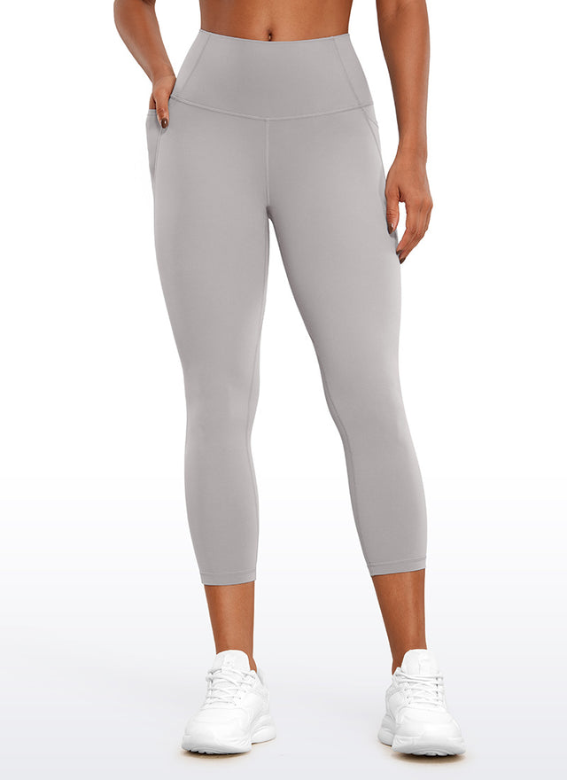 CRZ YOGA Womens Butterluxe High Waist Pockets Capri Leggings 23'' Gull Gray