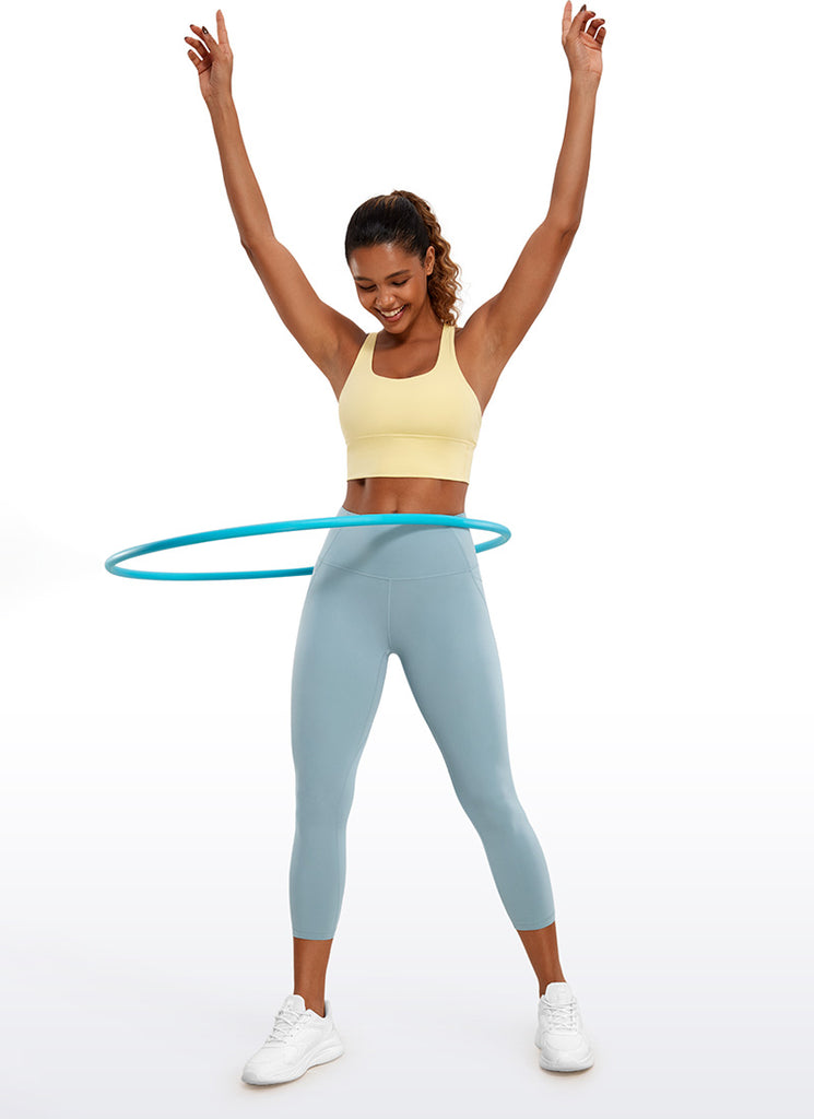 CRZ YOGA Womens Butterluxe High Waist Pockets Capri Leggings 23'' Gull Gray