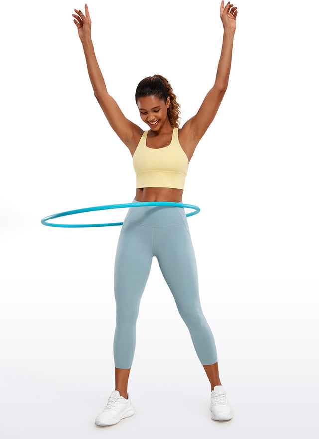 CRZ YOGA Womens Butterluxe High Waist Pockets Capri Leggings 23'' Light grayish blue