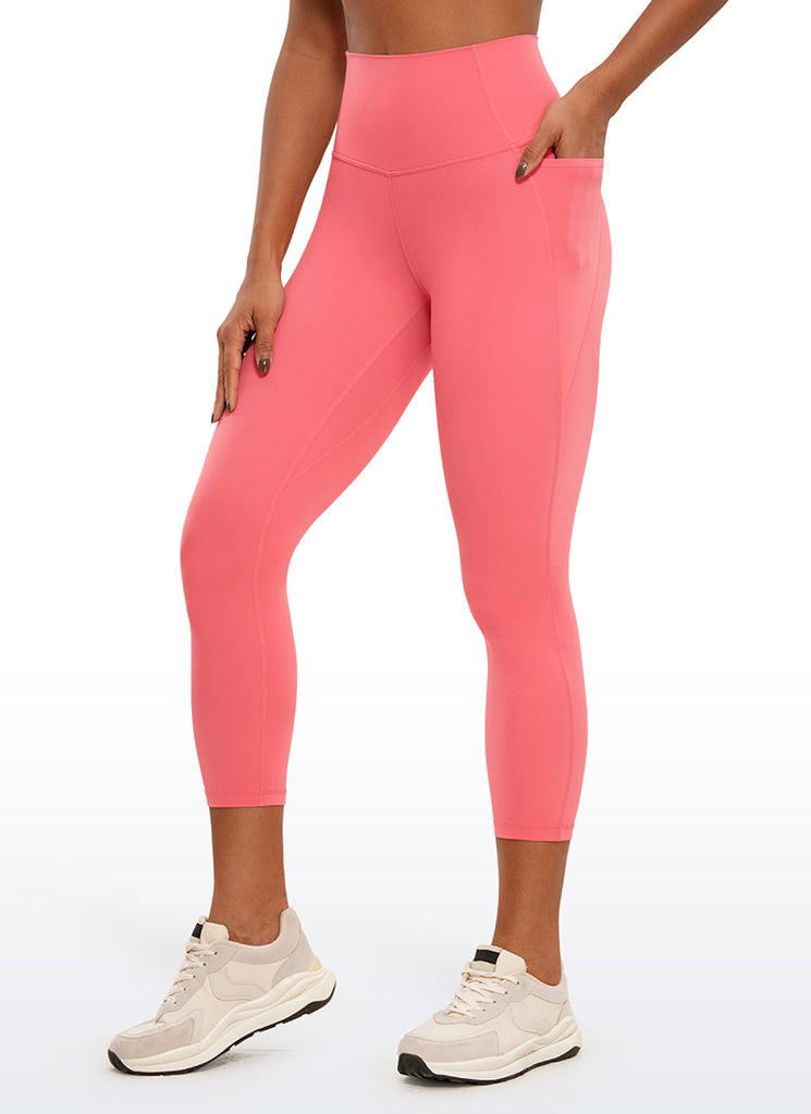 CRZ YOGA Womens Butterluxe High Waist Pockets Capri Leggings 23'' Dark Red