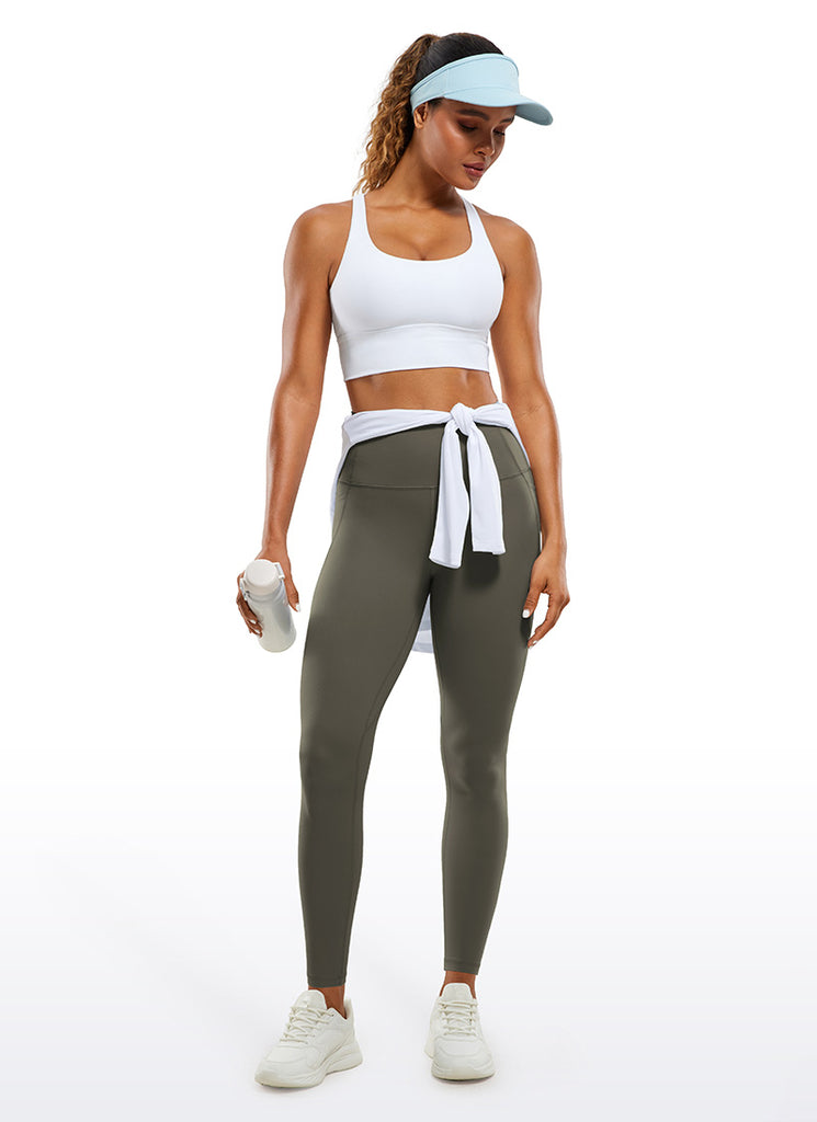 CRZ YOGA Womens Butterluxe Pockets Workout Leggings 28" Light Army Green