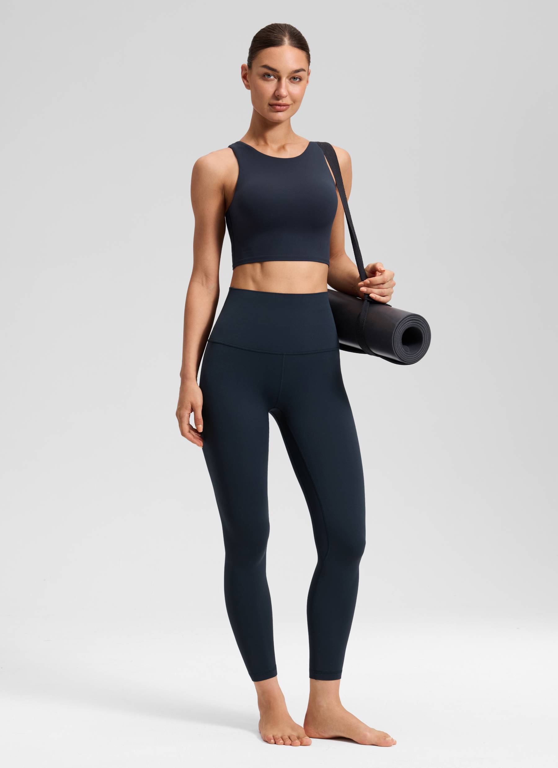 CRZ YOGA Women's Lounge Super High Rise Butterluxe Yoga Leggings 25'' True Navy @model_info:Katya