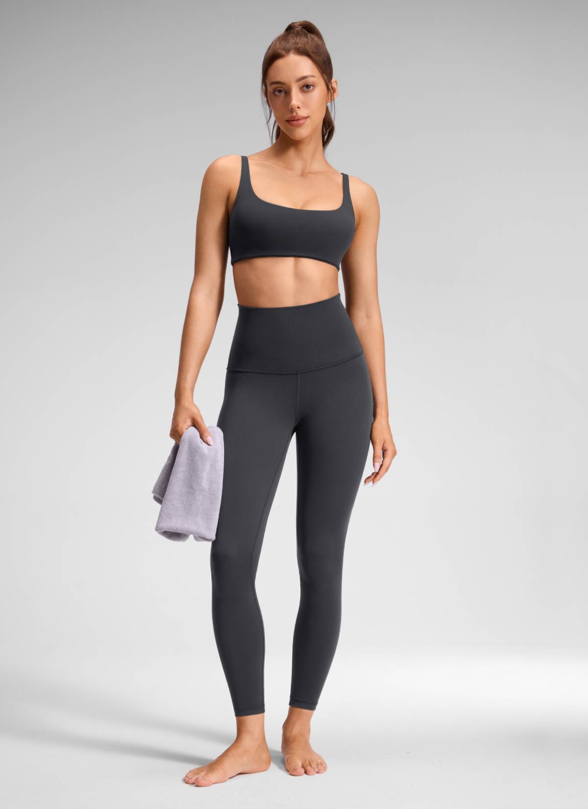 CRZ YOGA Women's Lounge Super High Rise Butterluxe Yoga Leggings 25'' Mysterious Grey @model_info:Lary