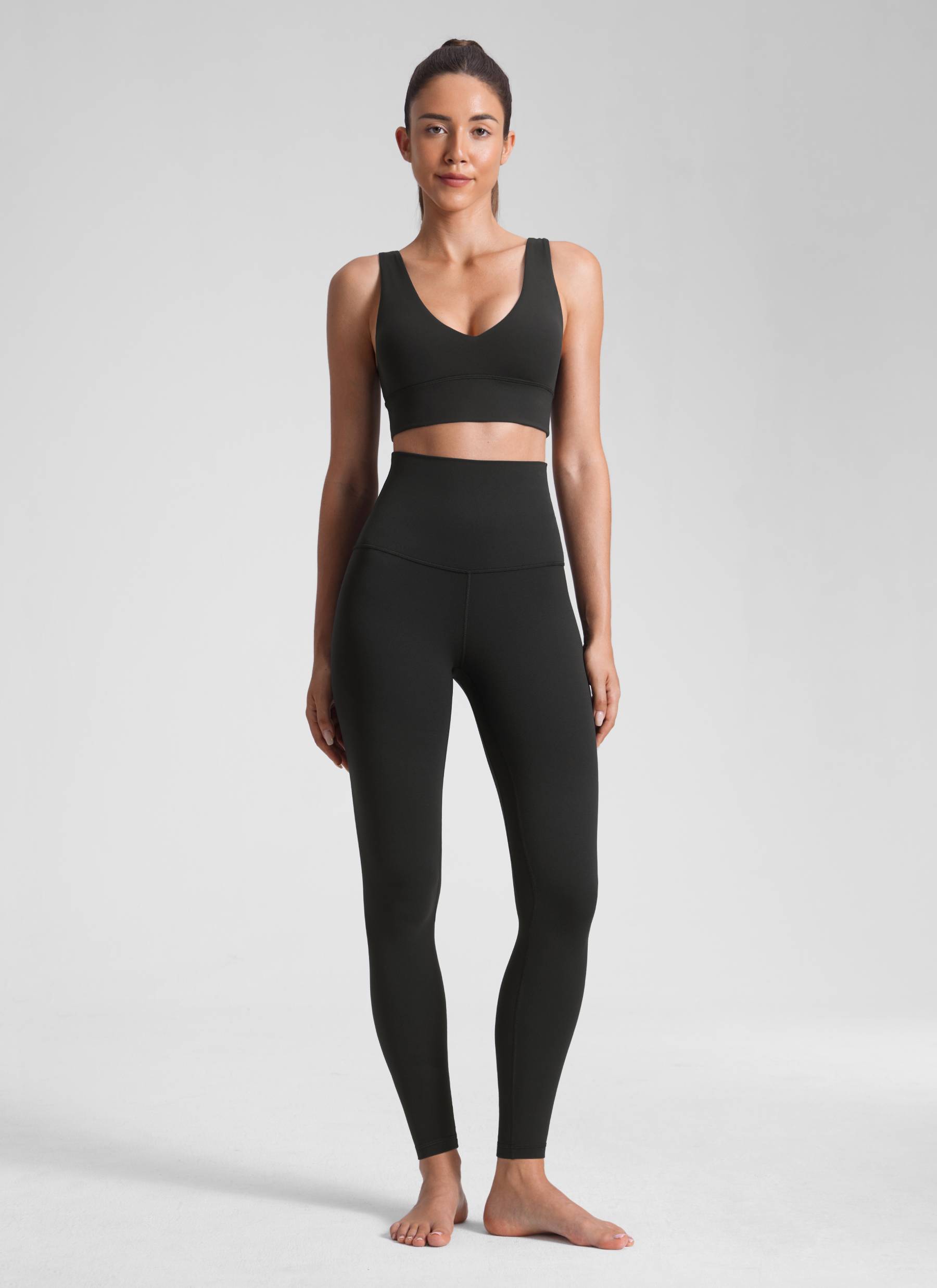 CRZ YOGA Women's Yoga Super High Waist Butterluxe Yoga Leggings 28'' Black @model_info:Malisa