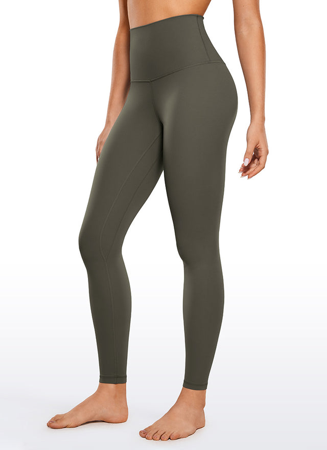 CRZ YOGA Women's Yoga Super High Waist Butterluxe Yoga Leggings 28'' Light Army Green