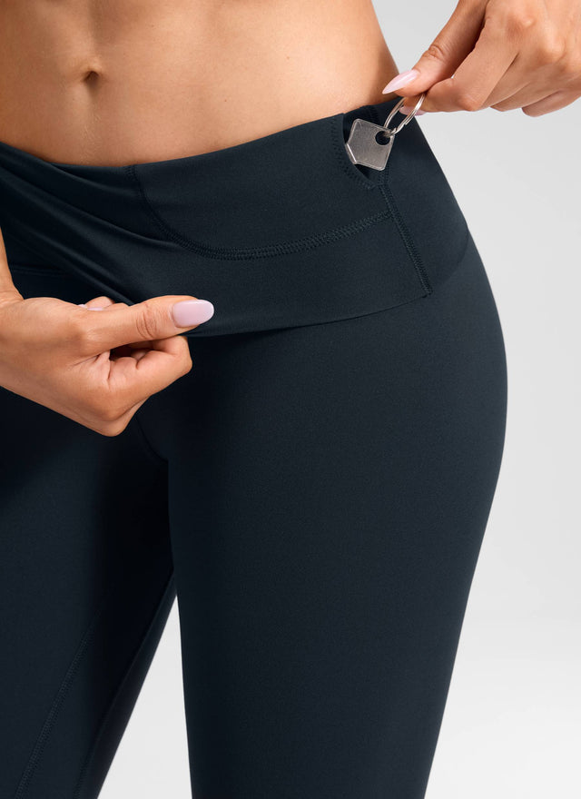 CRZ YOGA Women's Yoga Super High Waist Butterluxe Yoga Leggings 28'' True Navy @model_info:Malisa