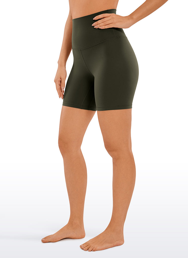 CRZ YOGA Women's Yoga Super High Waist Butterluxe Shorts 6'' True Navy